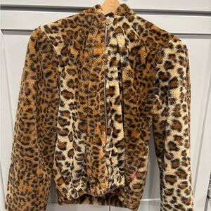 Leopard Print Faux Fur Jacket CISONO Size L